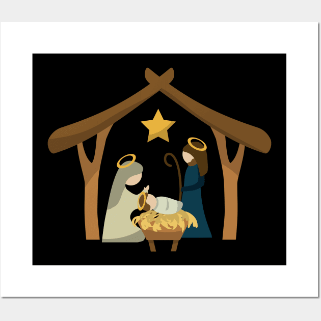 Christmas Nativity | Baby Jesus | Born on Christmas Wall Art by MerchMadness